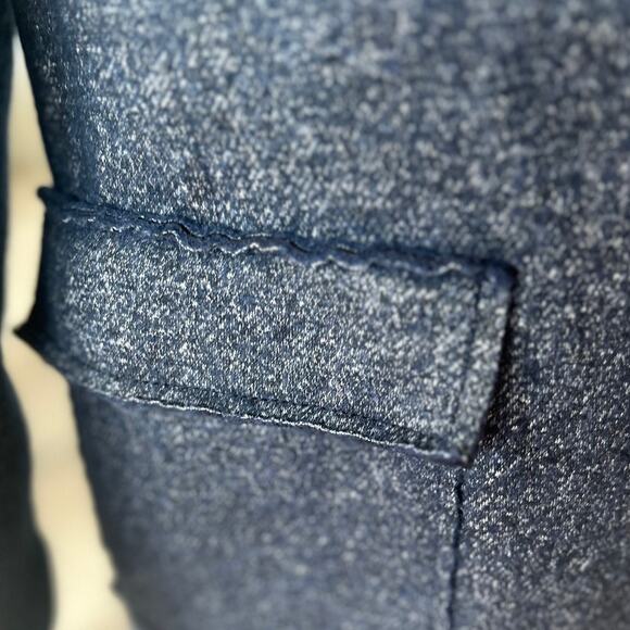 Banana Republic Navy Marled Raw Hem Wool Blend Single Button Blazer - Picture 6 of 8